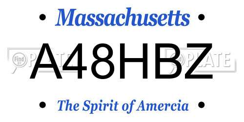 A48HBZ Massachusetts License Plate