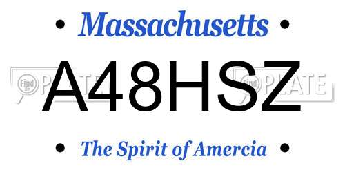 A48HSZ Massachusetts License Plate