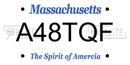 A48TQF Massachusetts License Plate