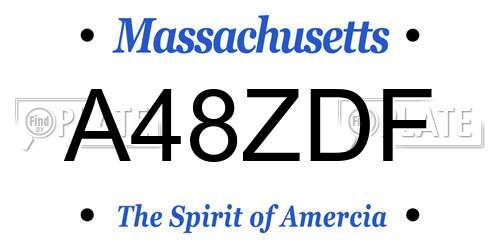 A48ZDF Massachusetts License Plate