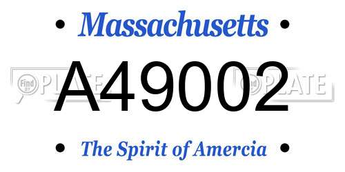 A49002 Massachusetts License Plate
