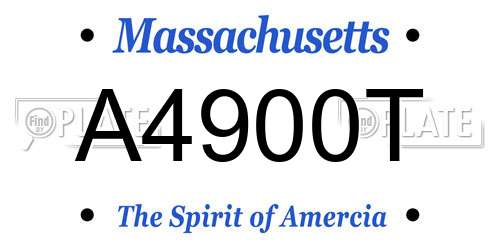 A4900T Massachusetts License Plate