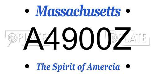 A4900Z Massachusetts License Plate