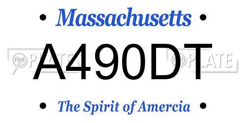 A490DT Massachusetts License Plate