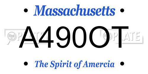 A490OT Massachusetts License Plate
