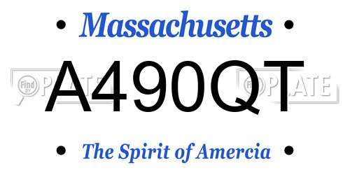 A490QT Massachusetts License Plate