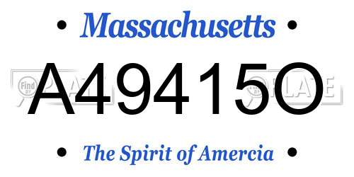 A49415O Massachusetts License Plate