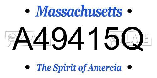 A49415Q Massachusetts License Plate