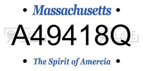 A49418Q Massachusetts License Plate