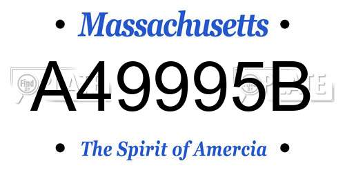 A49995B Massachusetts License Plate