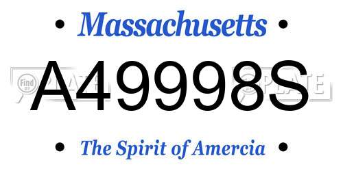 A49998S Massachusetts License Plate