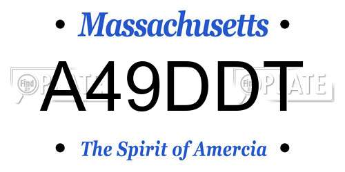 A49DDT Massachusetts License Plate