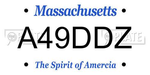 A49DDZ Massachusetts License Plate