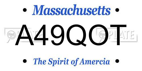 A49QOT Massachusetts License Plate