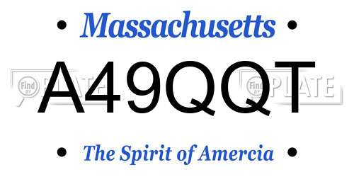 A49QQT Massachusetts License Plate