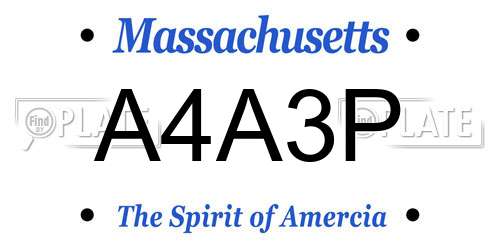 A4A3P Massachusetts License Plate