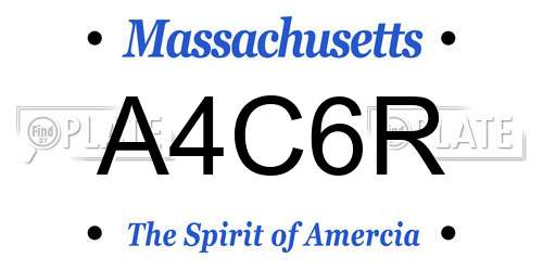 A4C6R Massachusetts License Plate