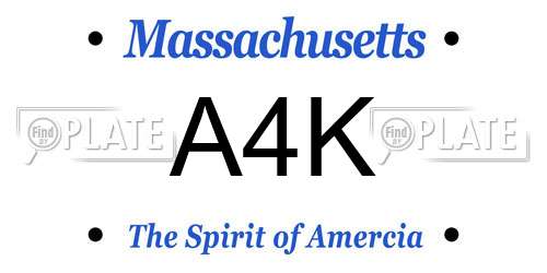 A4K Massachusetts License Plate