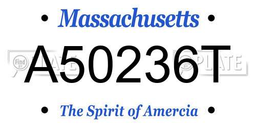 A50236T Massachusetts License Plate