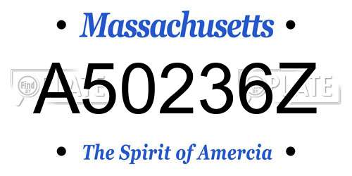 A50236Z Massachusetts License Plate