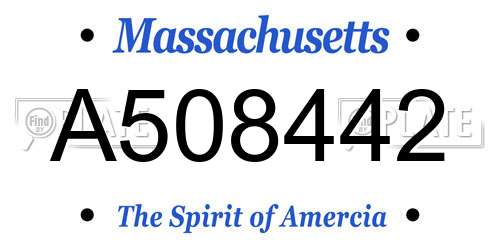 A508442 Massachusetts License Plate