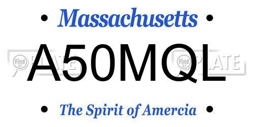 A50MQL Massachusetts License Plate