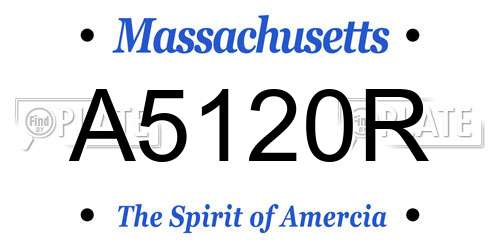 A5120R Massachusetts License Plate