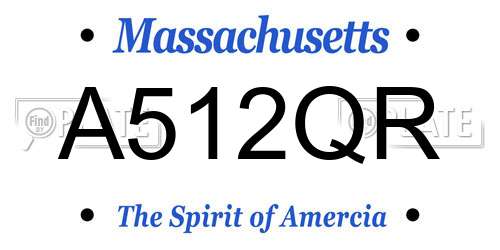 A512QR Massachusetts License Plate