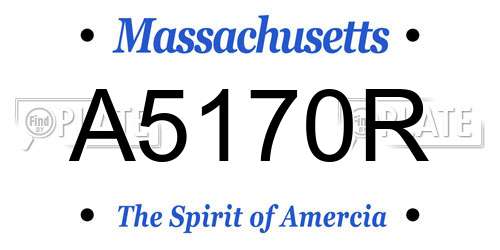 A5170R Massachusetts License Plate