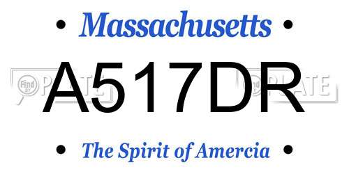 A517DR Massachusetts License Plate