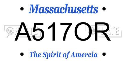 A517OR Massachusetts License Plate