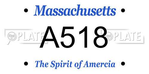 A518 Massachusetts License Plate