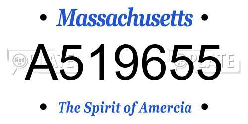 A519655 Massachusetts License Plate