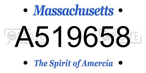 A519658 Massachusetts License Plate