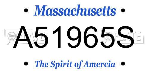 A51965S Massachusetts License Plate
