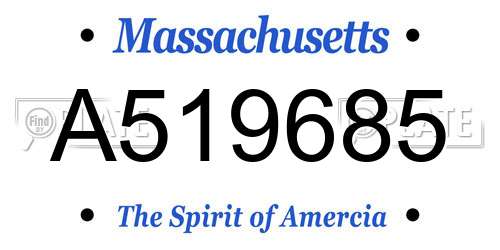 A519685 Massachusetts License Plate