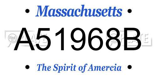 A51968B Massachusetts License Plate