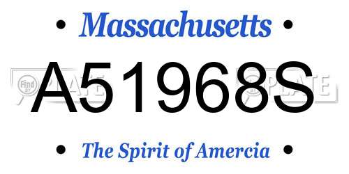 A51968S Massachusetts License Plate
