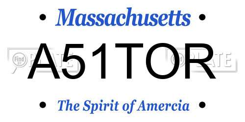 A51TOR Massachusetts License Plate