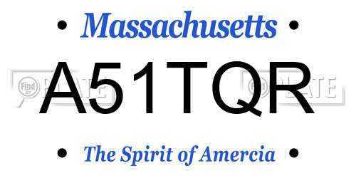 A51TQR Massachusetts License Plate