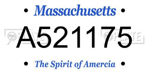 A521175 Massachusetts License Plate