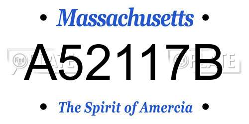 A52117B Massachusetts License Plate