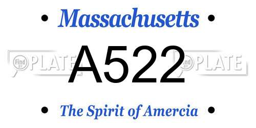 A522 Massachusetts License Plate