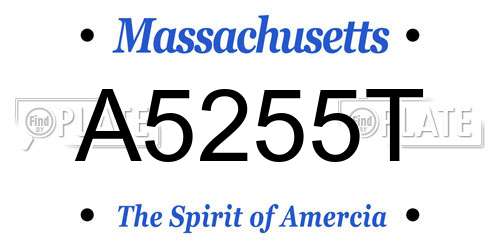 A5255T Massachusetts License Plate
