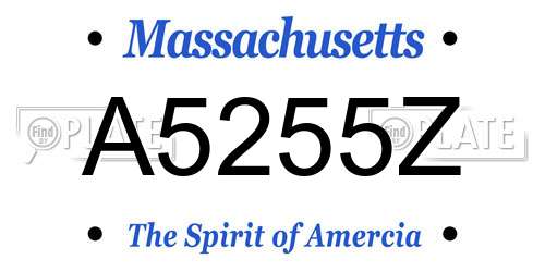 A5255Z Massachusetts License Plate