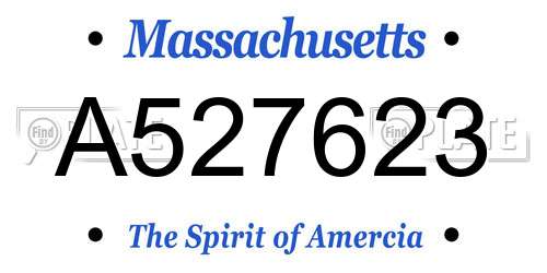 A527623 Massachusetts License Plate