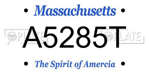 A5285T Massachusetts License Plate