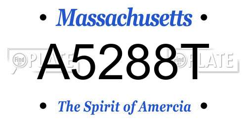 A5288T Massachusetts License Plate