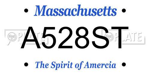 A528ST Massachusetts License Plate