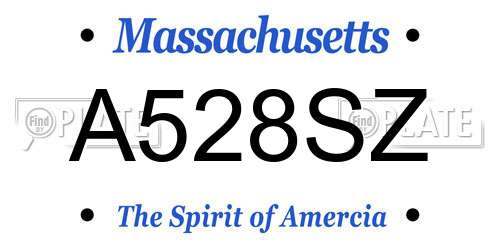 A528SZ Massachusetts License Plate